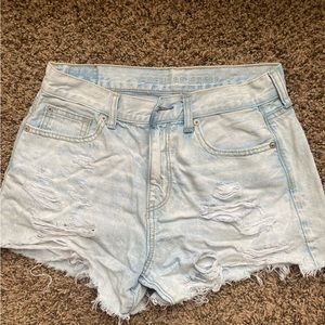 American Eagle light wash high wasted denim shorts